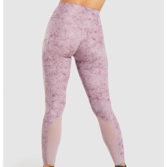 Gymshark Splatter Leggings Small Purple Chalk - Picture 2 of 11